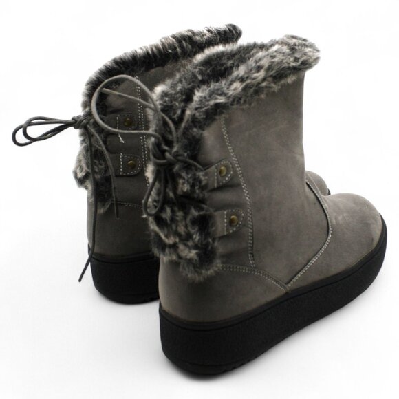 Journee Collection Womens Kaskae Winter & Snow Boots Gray - Picture 4 of 8